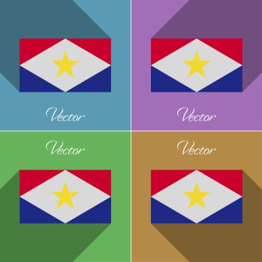 Saba işaretler. Renk düz tasarım ve uzun gölgeler kümesi. Vektör