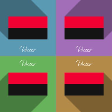 Upa işaretler. Renk düz tasarım ve uzun gölgeler kümesi. Vektör