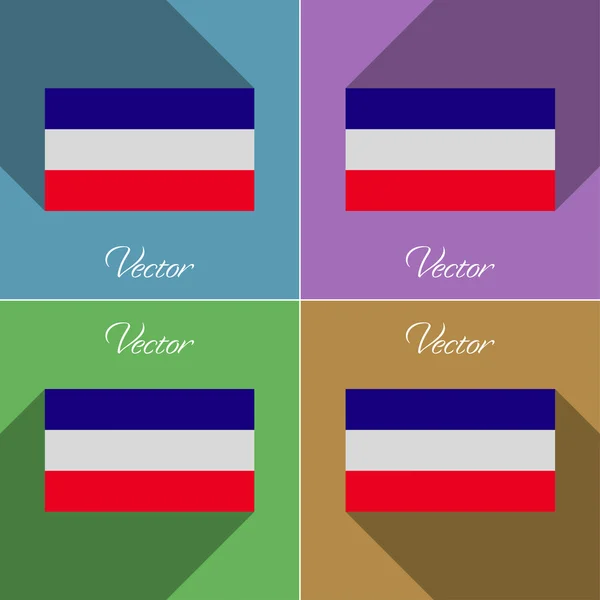 Banderas de Los Altos. Conjunto de colores de diseño plano y largas sombras. Vector — Vector de stock