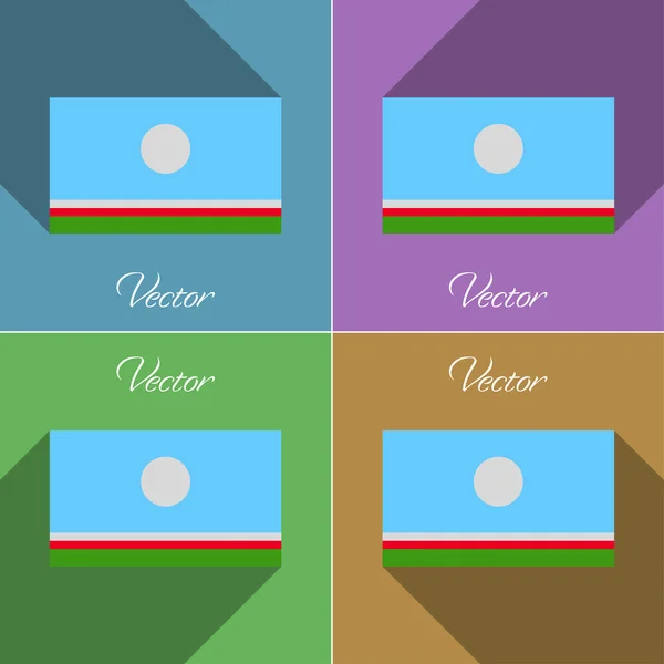 Flaggen der Republik. eine Reihe von Farben flaches Design und lange Schatten. Vektor — Stockvektor