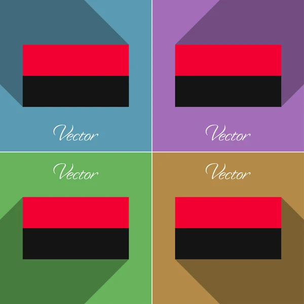 Banderas UPA. Conjunto de colores de diseño plano y largas sombras. Vector — Vector de stock