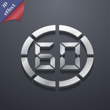 60 second stopwatch icon symbol. 3D style. Trendy, modern design with space for your text Vector