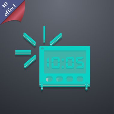 digital Alarm Clock icon symbol. 3D style. Trendy, modern design with space for your text Vector