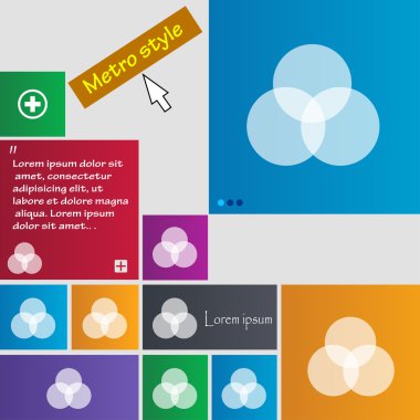 Color scheme icon sign. Metro style buttons. Modern interface website buttons with cursor pointer. Vector