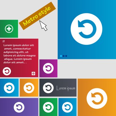 icon sign. Metro style buttons. Modern interface website buttons with cursor pointer. Vector