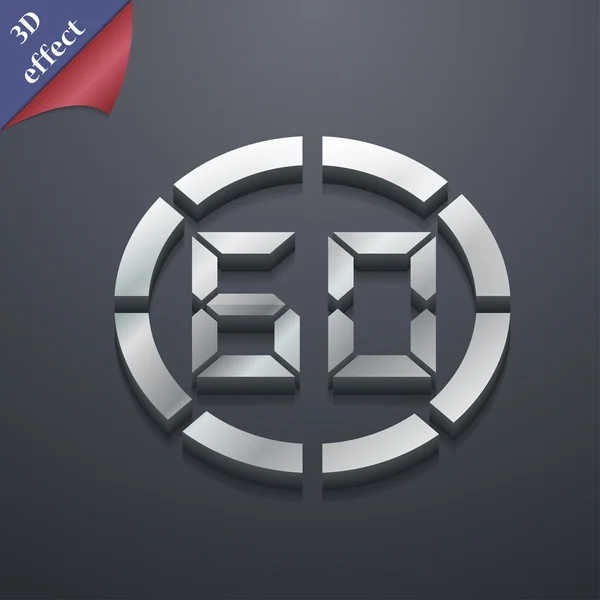 60 second stopwatch icon symbol. 3D style. Trendy, modern design with space for your text Vector — ストックベクタ