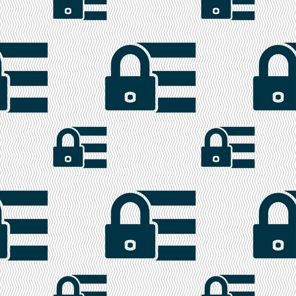 Lock, login icon sign. Seamless pattern with geometric texture. Vector — ストックベクタ