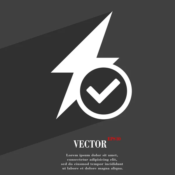 Photo flash icon symbol Flat modern web design with long shadow and space for your text. Vector — Stok Vektör