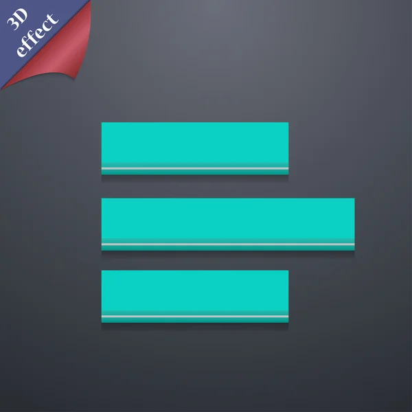 Left-aligned icon symbol. 3D style. Trendy, modern design with space for your text Vector — Διανυσματικό Αρχείο