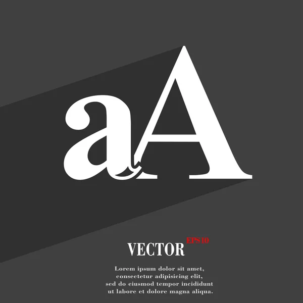 Perbesar fonta, ikon simbol aA Desain web modern datar dengan bayangan panjang dan spasi untuk teks Anda. Vektor - Stok Vektor
