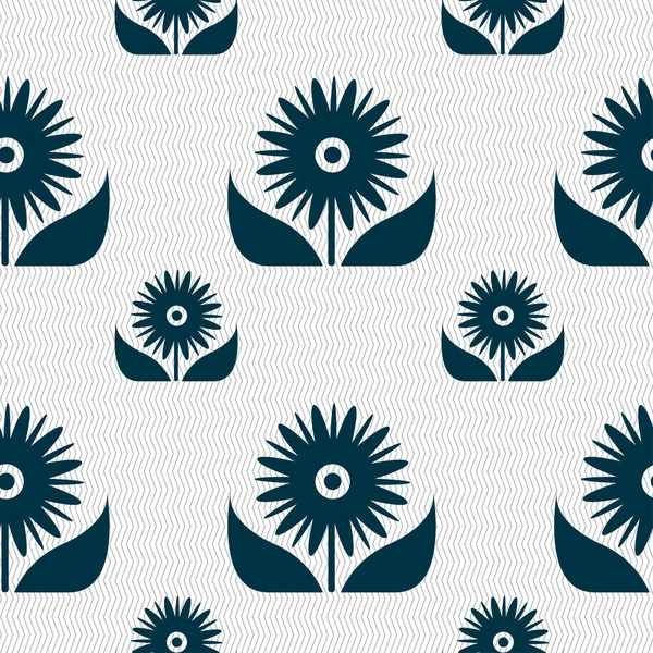 Bouquet of flowers with petals icon sign. Seamless pattern with geometric texture. Vector — Wektor stockowy