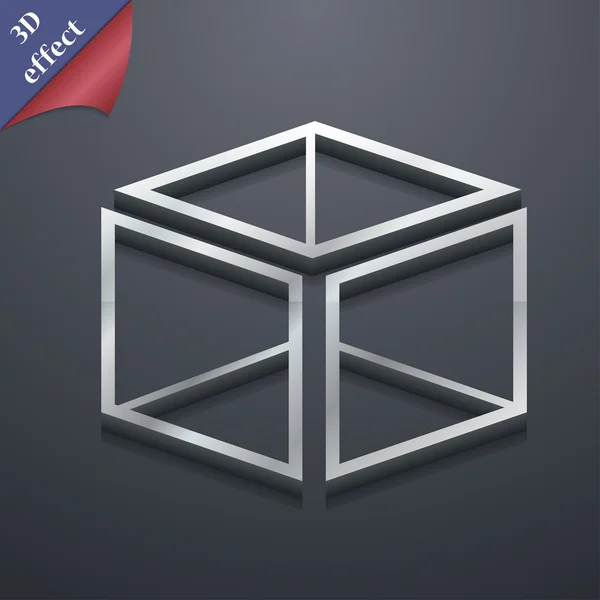 Simbolo icona cubo 3d. Stile 3D. Trendy, design moderno con spazio per il tuo testo Vector — Vettoriale Stock