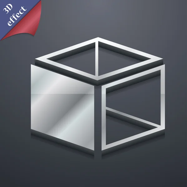 3d cube icon symbol. 3D style. Trendy, modern design with space for your text Vector — 图库矢量图片