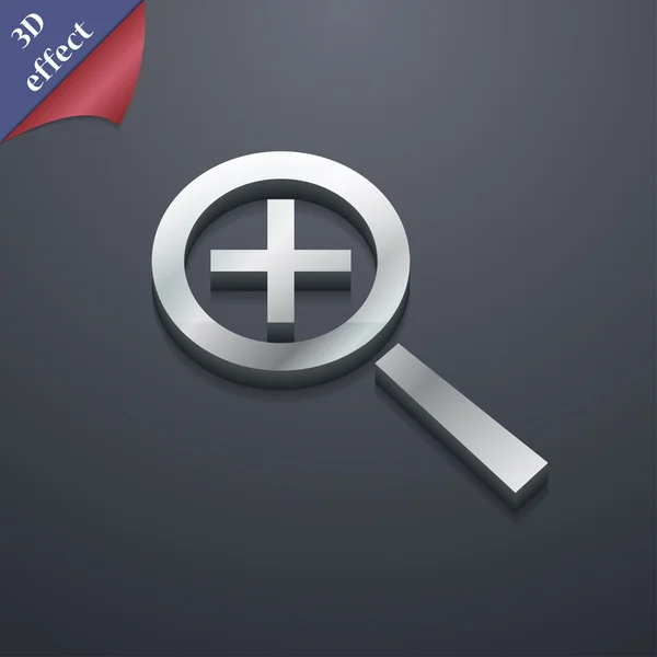 Magnifier glass, Zoom tool icon symbol. 3D style. Trendy, modern design with space for your text Vector — 图库矢量图片