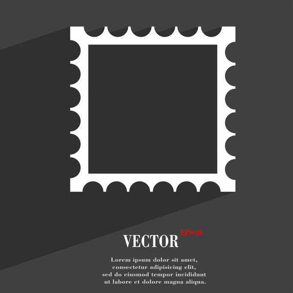 Photo frame template icon symbol Flat modern web design with long shadow and space for your text. Vector — Stockový vektor