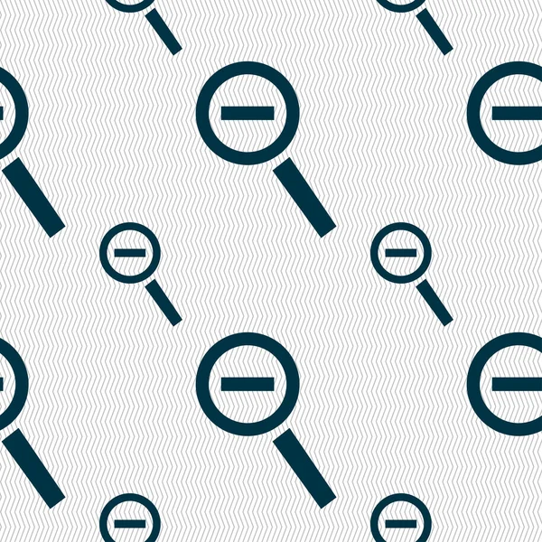 Magnifier glass, Zoom tool icon sign. Seamless pattern with geometric texture. Vector — Διανυσματικό Αρχείο
