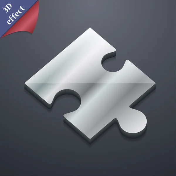 Puzzelstukje pictogram symbool. 3D stijl. Trendy, modern design met ruimte voor uw tekst Vector — Stockvector