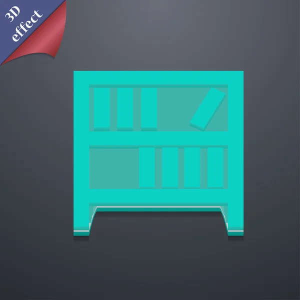 Bookshelf icon symbol. 3D style. Trendy, modern design with space for your text Vector — ストックベクタ