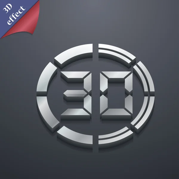 30 second stopwatch icon symbol. 3D style. Trendy, modern design with space for your text Vector — Stockový vektor