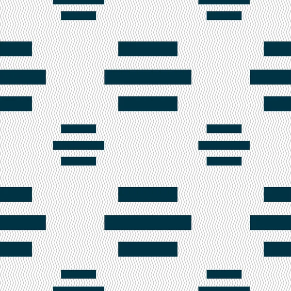 Symbolzeichen für die Ausrichtung der Mitte. nahtloses Muster mit geometrischer Textur. Vektor — Stockvektor