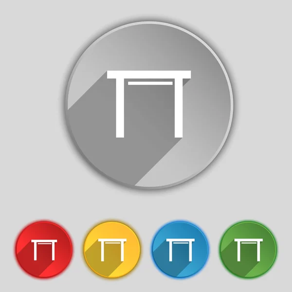 Hockersitz-Symbol-Zeichen. -Symbol auf fünf flachen Tasten. Vektor — Stockvektor