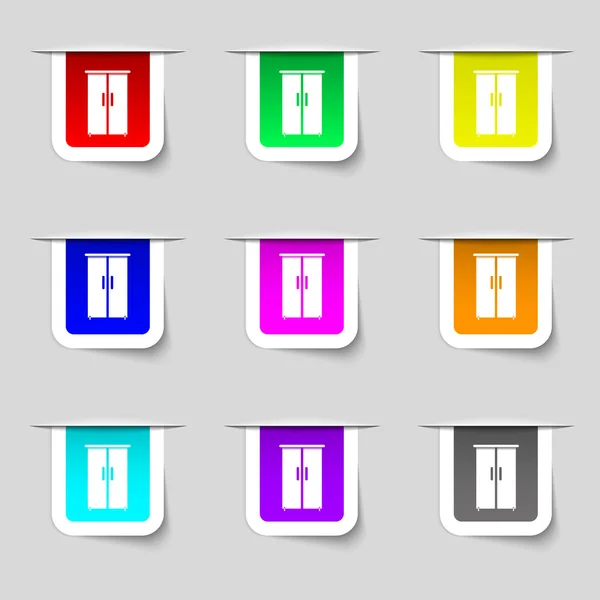 Cupboard icon sign. Set of multicolored modern labels for your design. Vector — Stock vektor