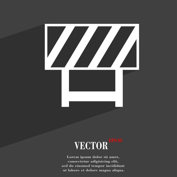 Straßensperren-Symbol flaches modernes Webdesign mit langem Schatten und Platz für Ihren Text. Vektor — Stockvektor