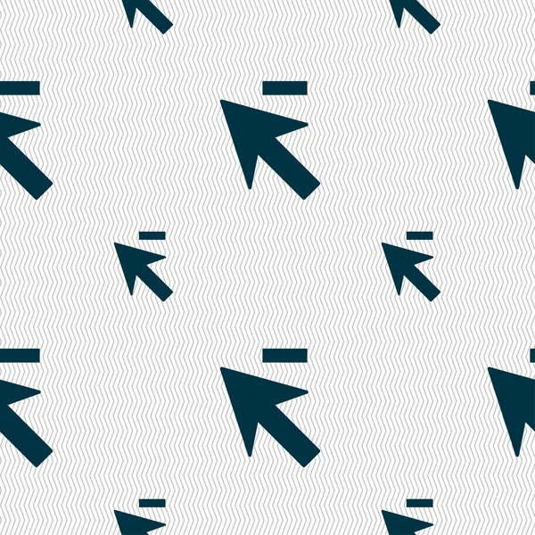 Cursor, arrow minus icon sign. Seamless pattern with geometric texture. Vector — Stok Vektör