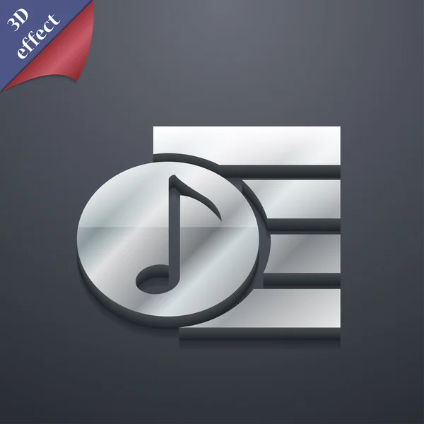 Audio, MP3 file icon symbol. 3D style. Trendy, modern design with space for your text Vector — Stockový vektor
