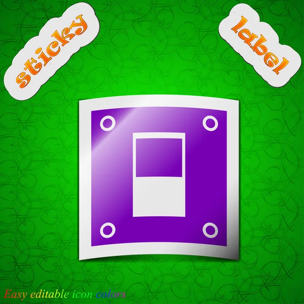 Power switch icon sign. Symbol chic colored sticky label on green background. Vector — Stock Vector
