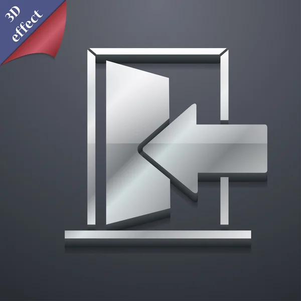 Door, Enter or exit icon symbol. 3D style. Trendy, modern design with space for your text Vector — Stok Vektör