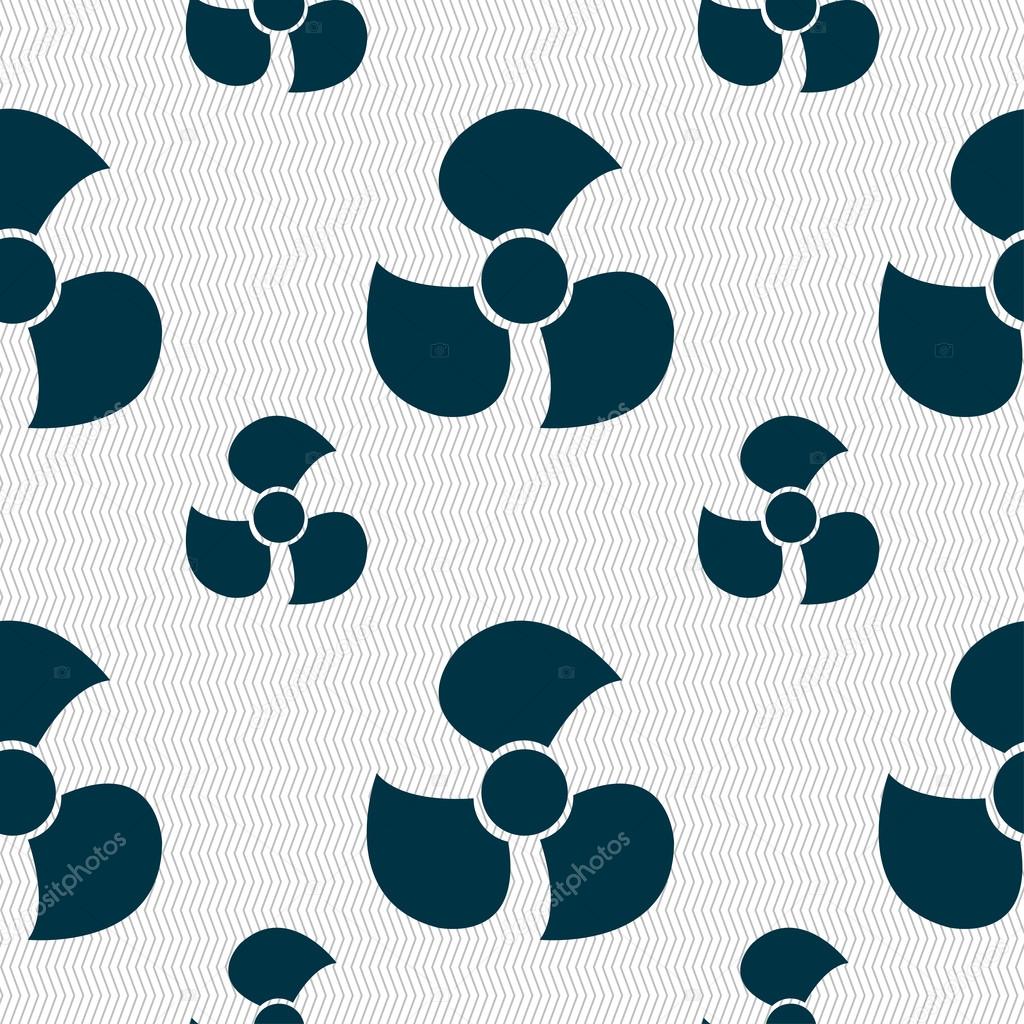 Fans, propeller icon sign. Seamless pattern with geometric texture. Vector