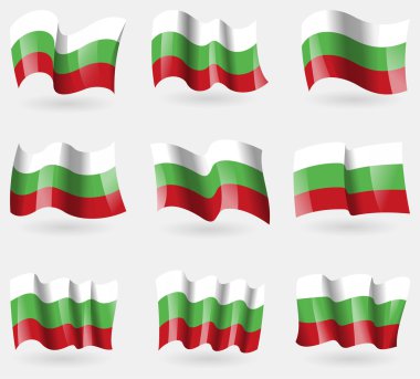 Bulgaristan bayrağı havada kümesi. Vektör