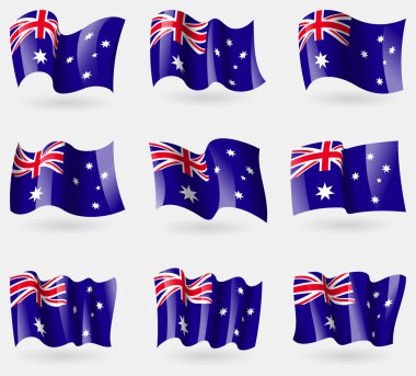 Avustralya bayrağı havada kümesi. Vektör