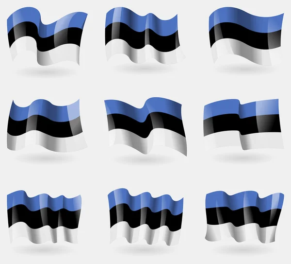 Вывеска флагов Эстонии в воздухе. Вектор — стоковый вектор