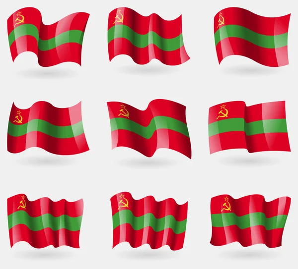 Zestaw flag Naddniestrza w powietrzu. Wektor — Wektor stockowy