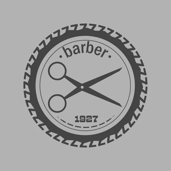 Vintage barber shop logo, labels, badges and design element. Vector — Stock Vector