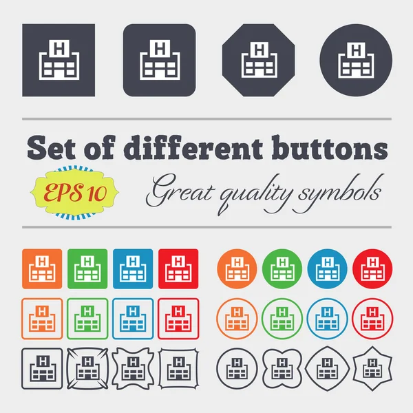 Hotkey  icon sign Big set of colorful, diverse, high-quality buttons. Vector — Stok Vektör