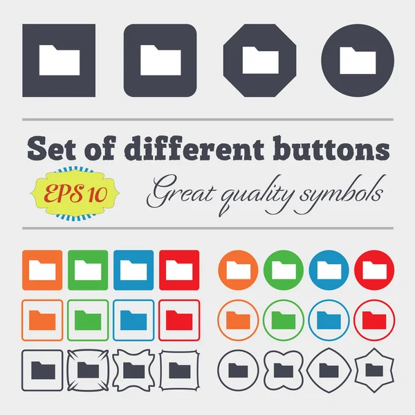 Document folder  icon sign Big set of colorful, diverse, high-quality buttons. Vector — Stock Vector