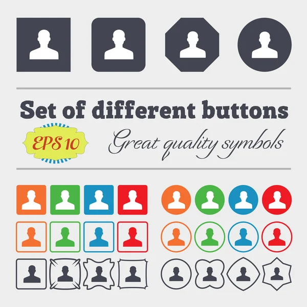 User, Person, Log in  icon sign Big set of colorful, diverse, high-quality buttons. Vector — Stock vektor