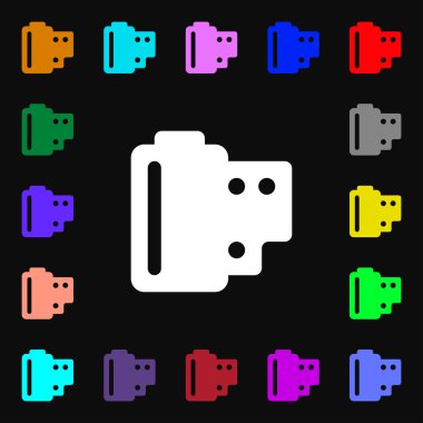 35 mm negatif simgesini işaret filmler. Bir sürü tasarımınız için renkli semboller. Vektör