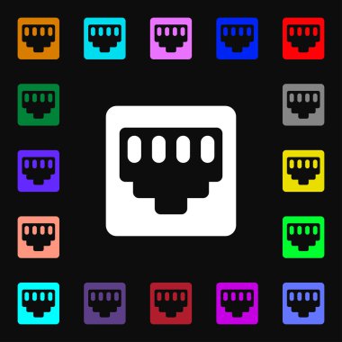 cable rj45, Patch Cord icon sign. Lots of colorful symbols for your design. Vector