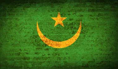 Moritanya kirli kağıt dokusu ile işaretler. Vektör