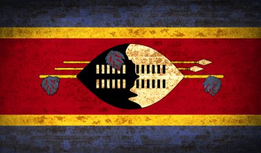Svaziland kirli kağıt dokusu ile işaretler. Vektör