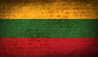 Litvanya kirli kağıt dokusu ile işaretler. Vektör