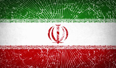 Iran kırık cam doku ile işaretler. Vektör