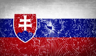 Slovakya kırık cam doku ile işaretler. Vektör