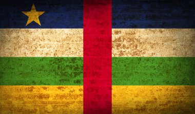 Orta Afrika Cumhuriyeti kirli kağıt dokusu ile işaretler. Vektör