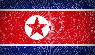 Kore Kuzey kırık cam doku ile işaretler. Vektör
