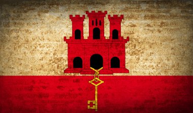 Gibraltar kirli kağıt dokusu ile işaretler. Vektör